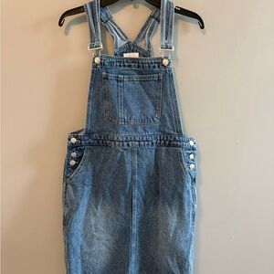 Casual Blue Denim Overall Dress
